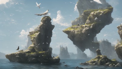 異世界の浮遊する岩石