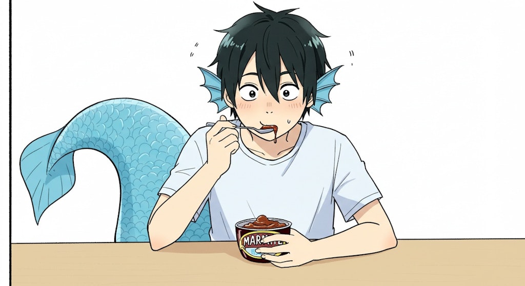 マーマイトを食べるマーマン伊藤　（いろんな年齢で）