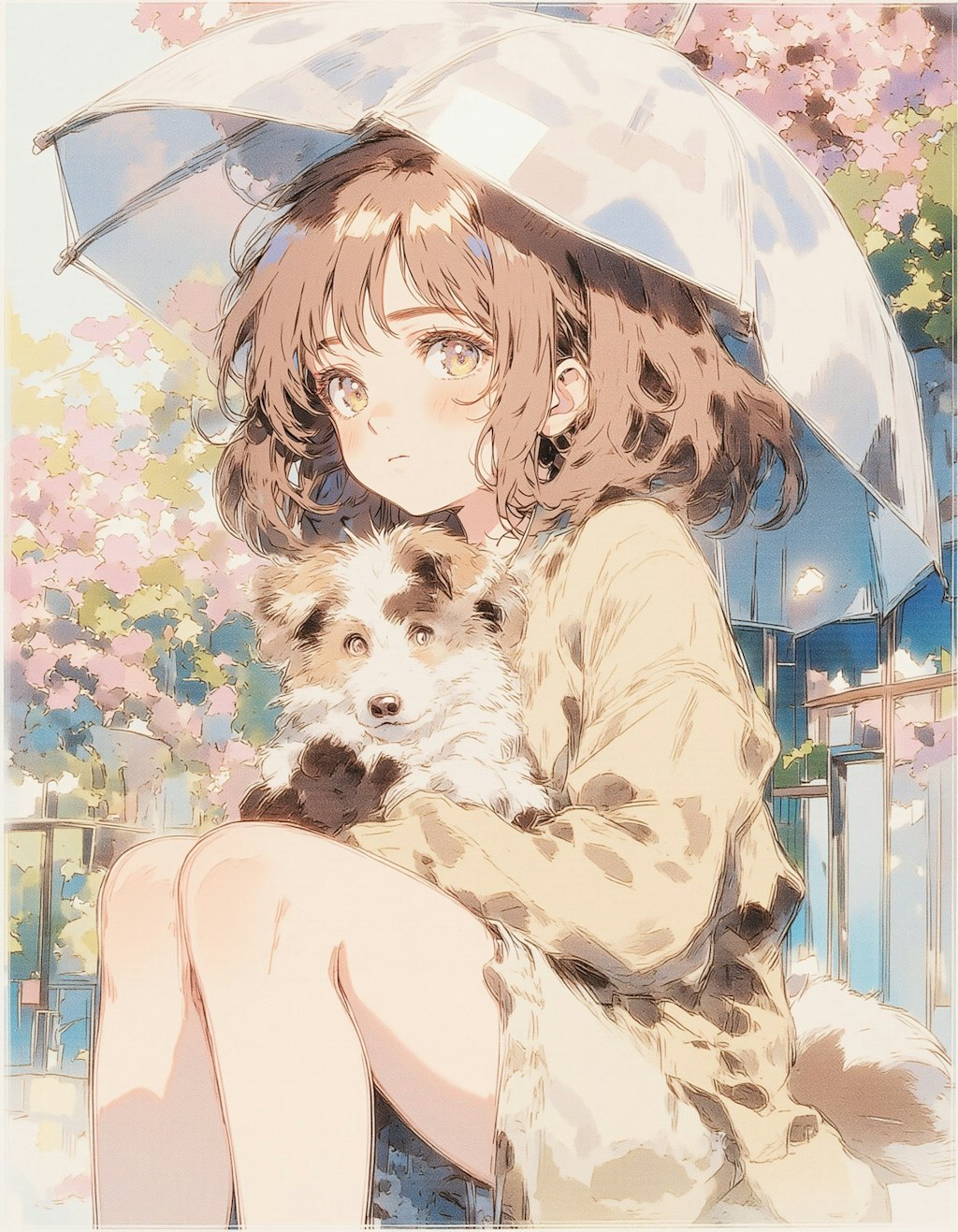 傘をさす女の子 2