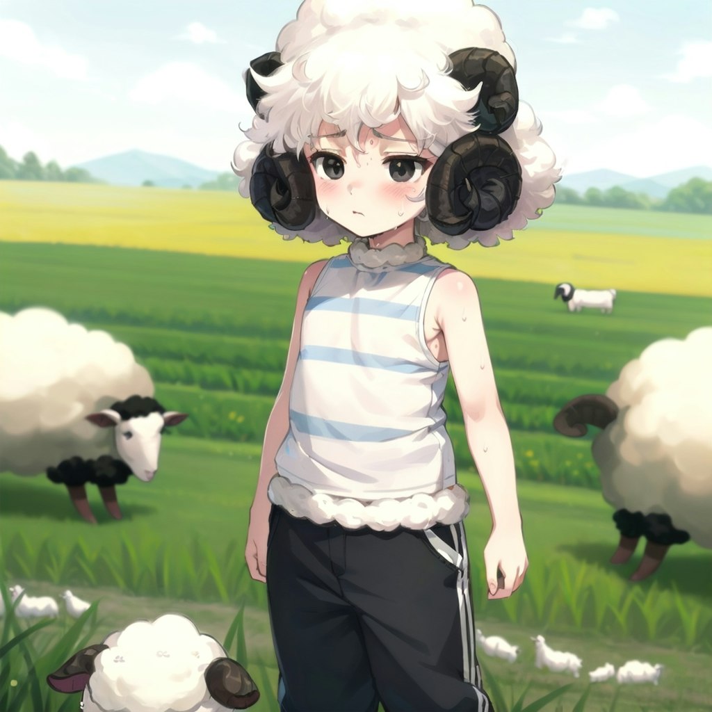 男の子っぽい羊娘にしようとしたら、思ったより男の子っぽくなったｗ