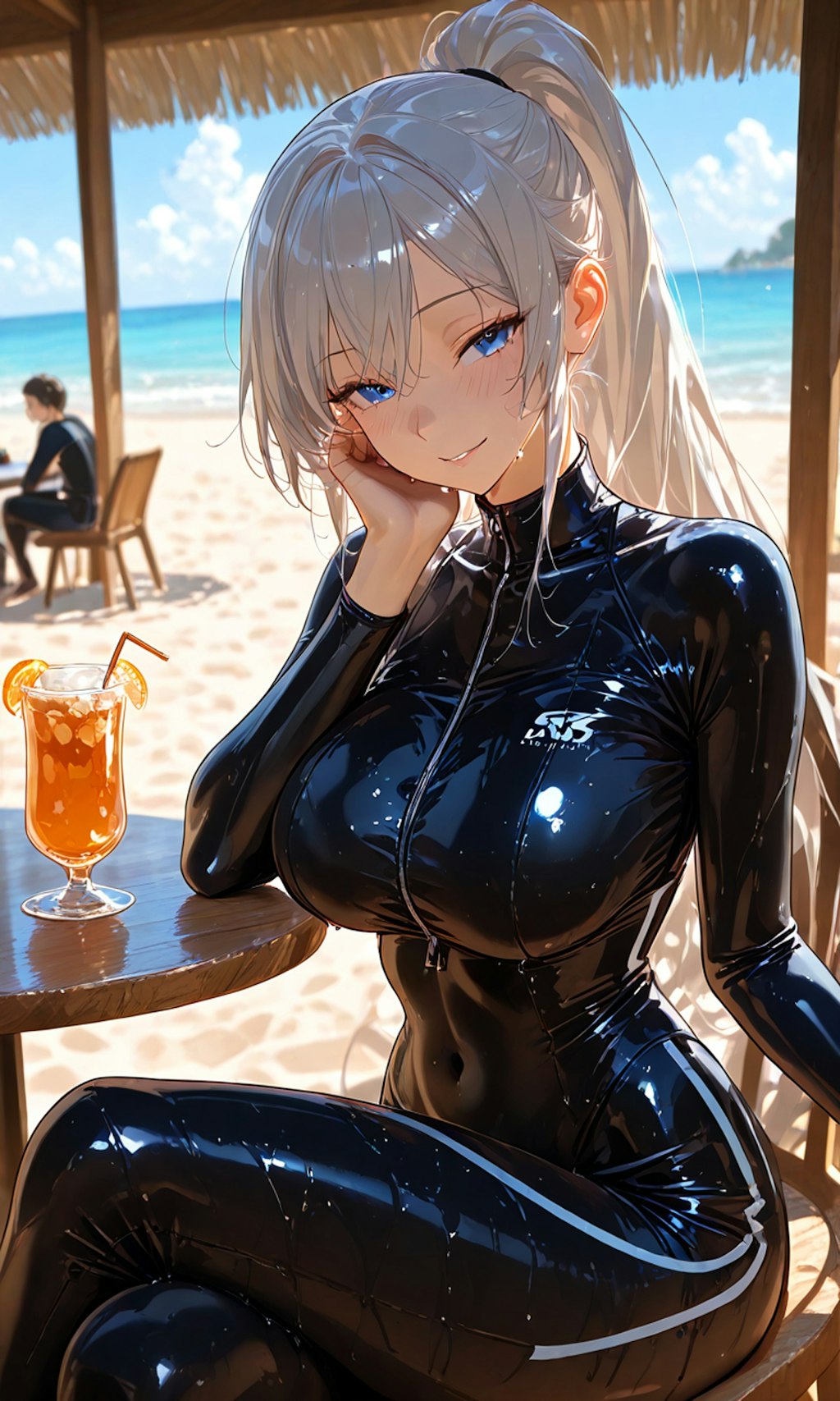 マリンスポーツの後の一杯