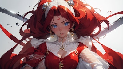 red-haired female swordsman