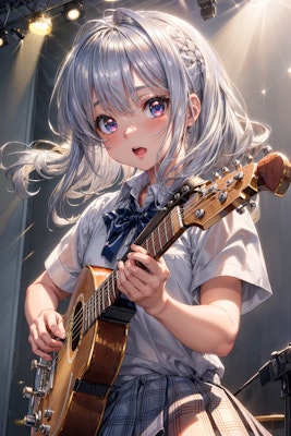 ギターを演奏する少女