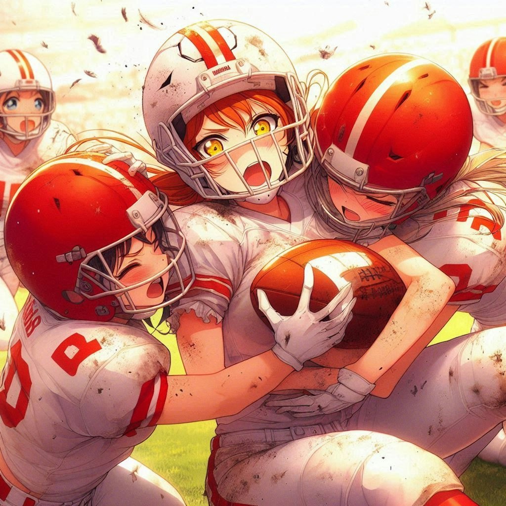 🏈泥まみれの女子アメフト 103