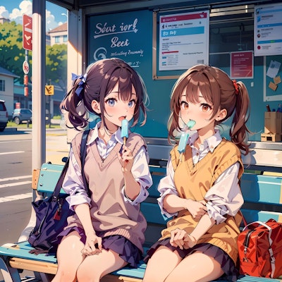 At the bus stop