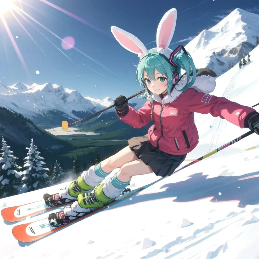 うさ耳🐰スキー🎿少女👧