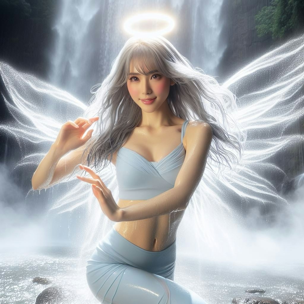 滝と天使