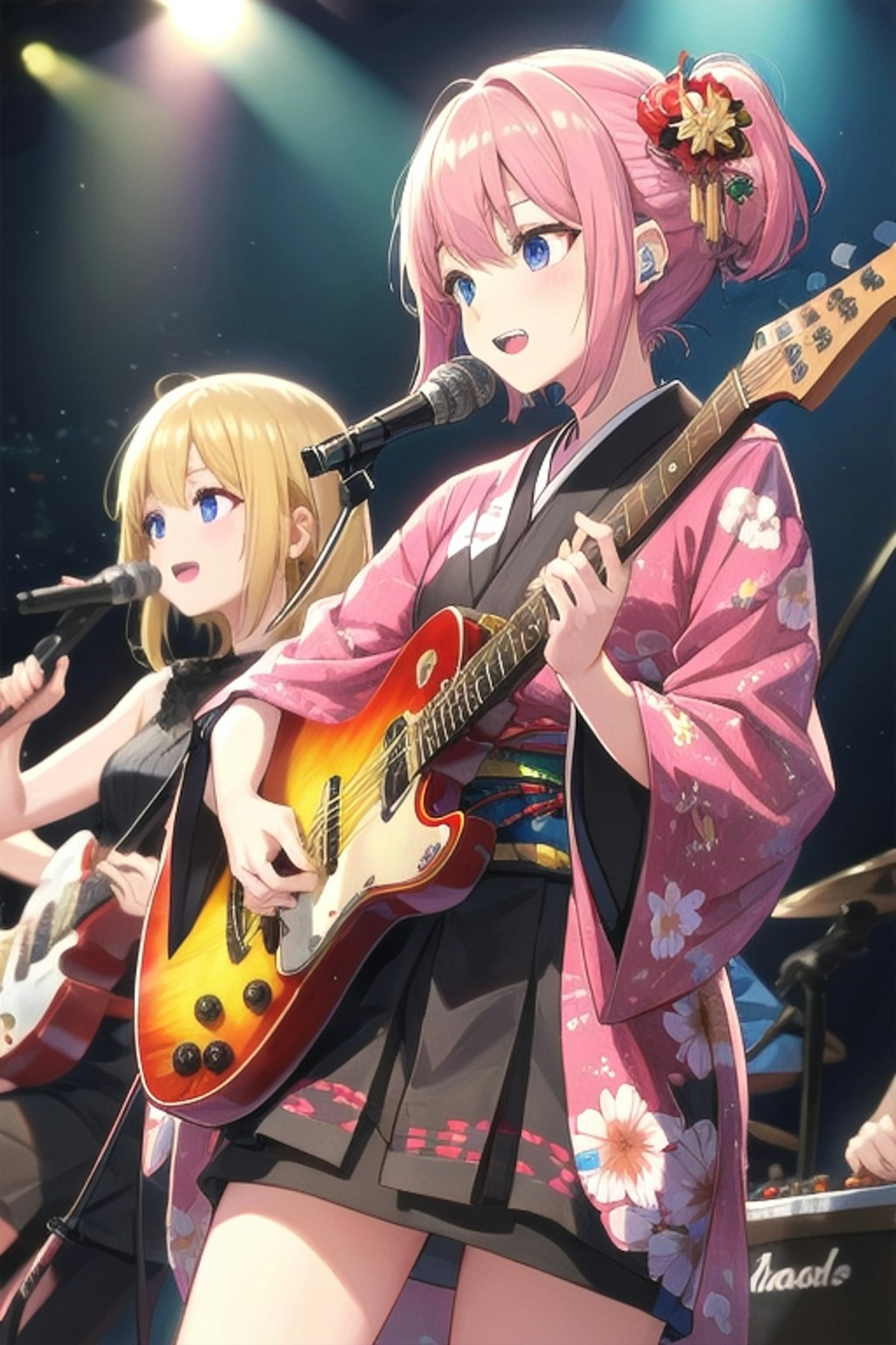 和服のギタリスト