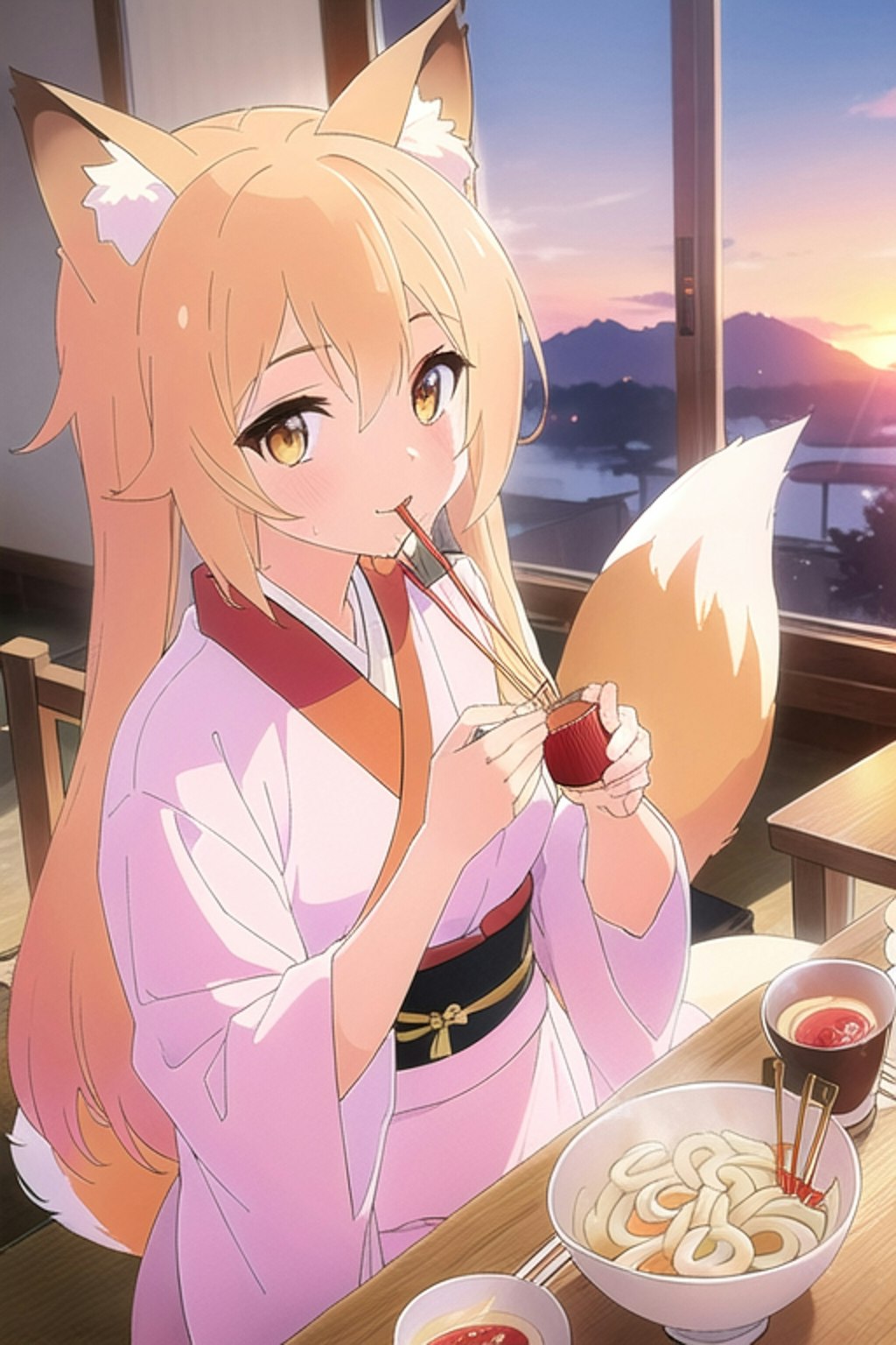 どんぎつねさんの夕食