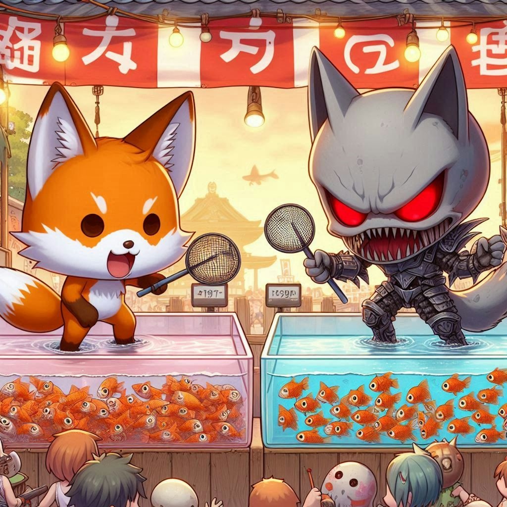 金魚すくいで勝負！