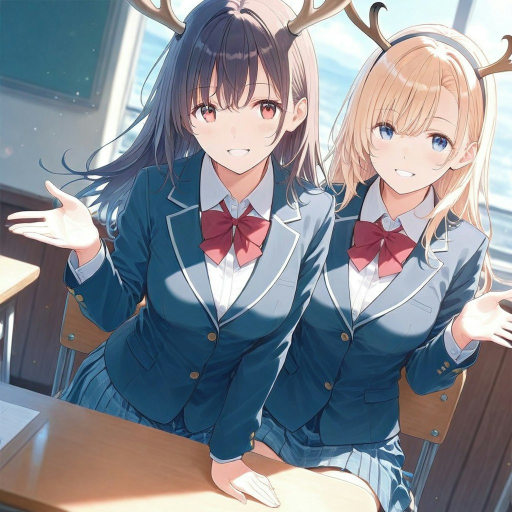 ちちぷいちゃんとししょちゃんに枝角が生えちゃった！？