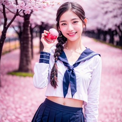 セーラー服と満開の桜