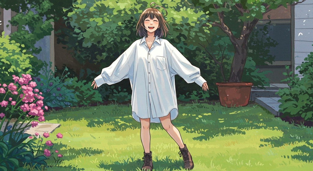 やはり……オーバーサイズでは男物のYシャツを着せたい！(魂の叫び)-ImageFX編