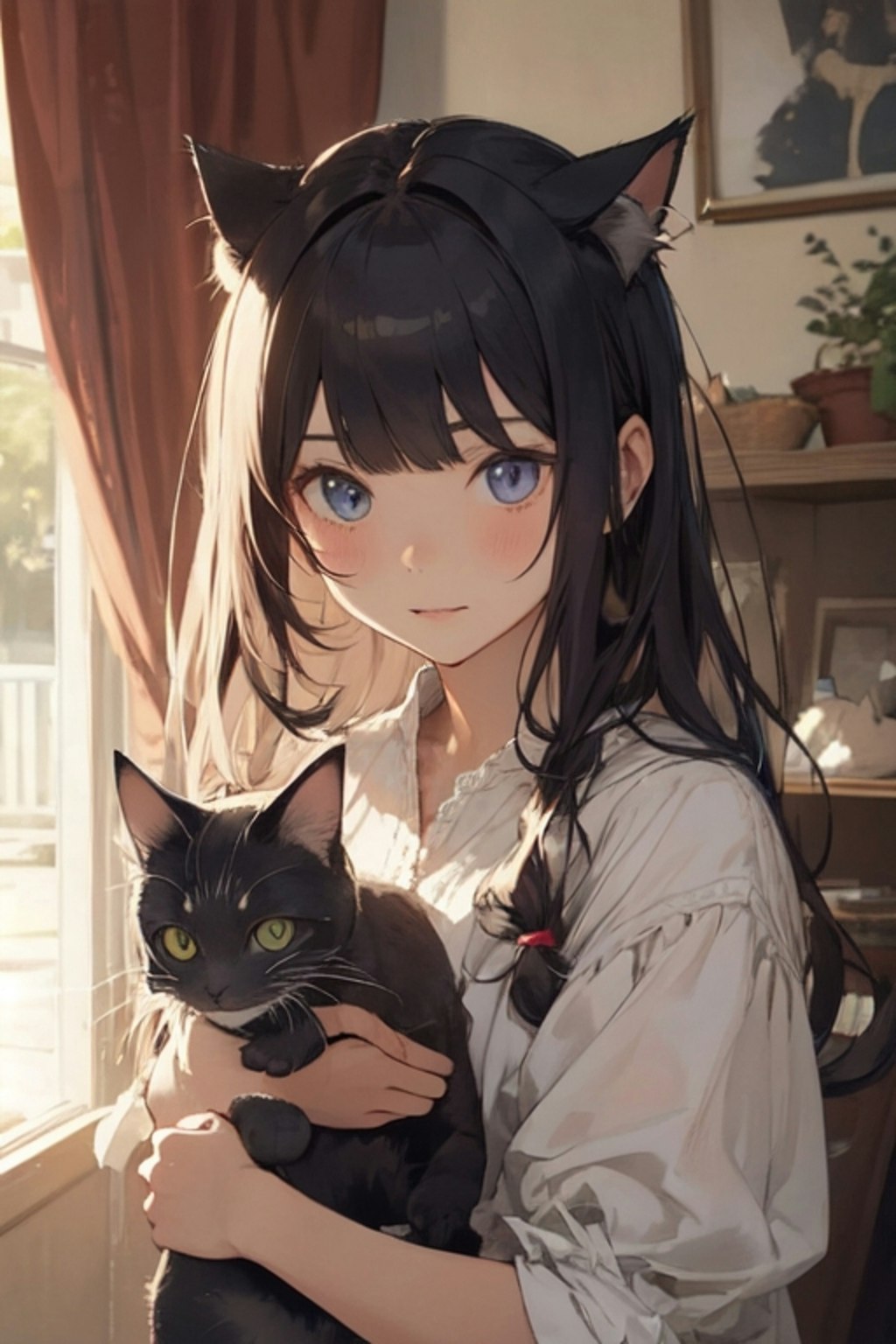 猫耳少女、猫を拾う