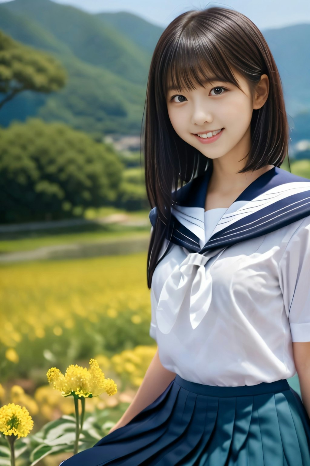 日本の田舎の風景と女子校生(11枚)