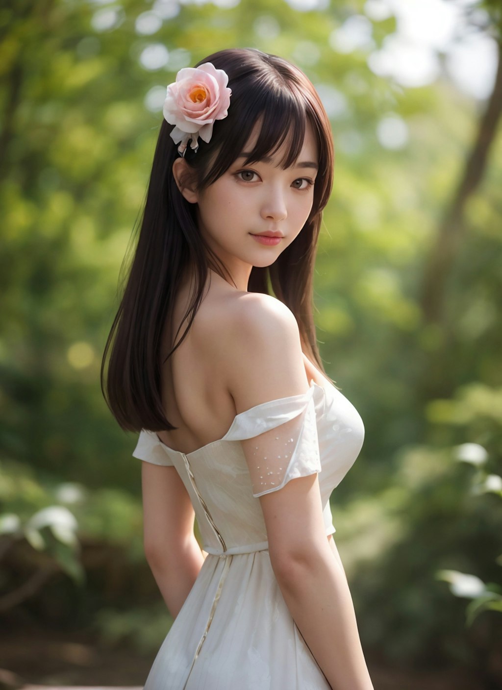 花飾りの美女