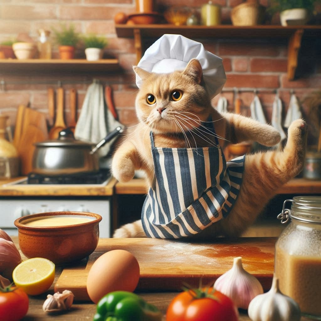料理する猫