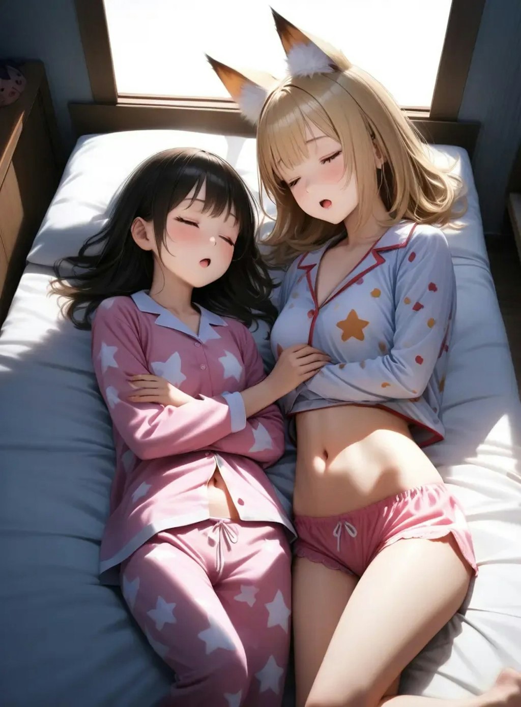 お腹を出して寝る2
