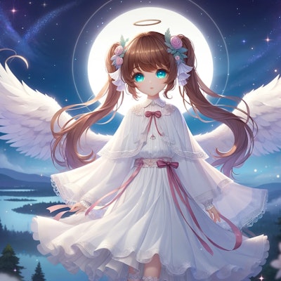 夜空の輝く純白の天使