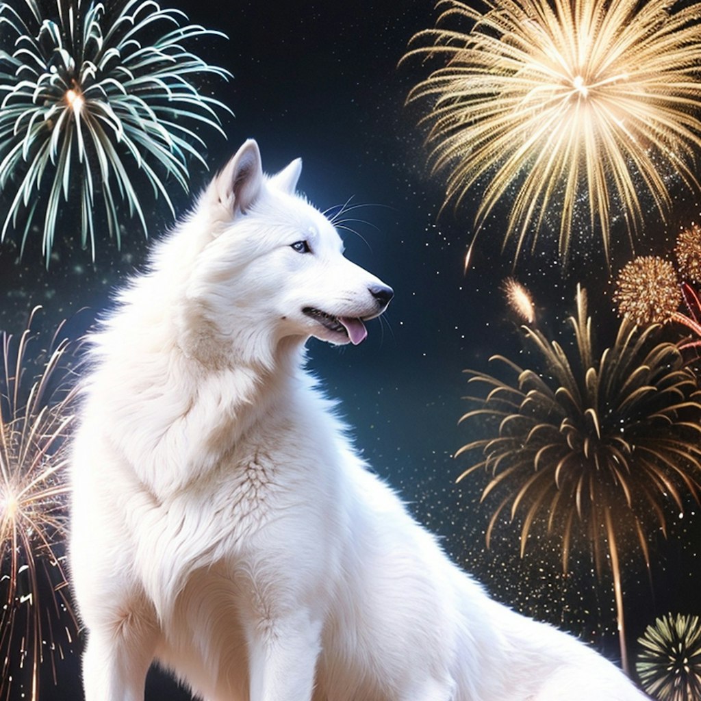 ３０日目ウルフ、菊花、夜空に