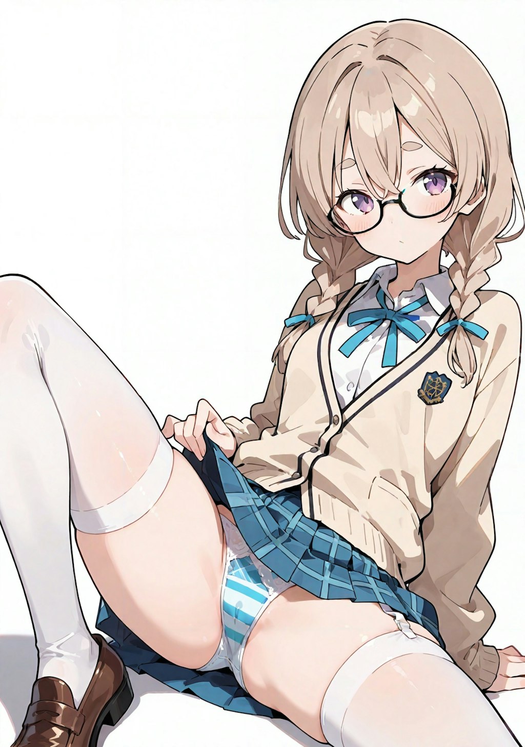 見せてくれるメガネっ子