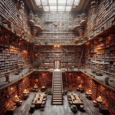 【背景用画像】巨大図書館