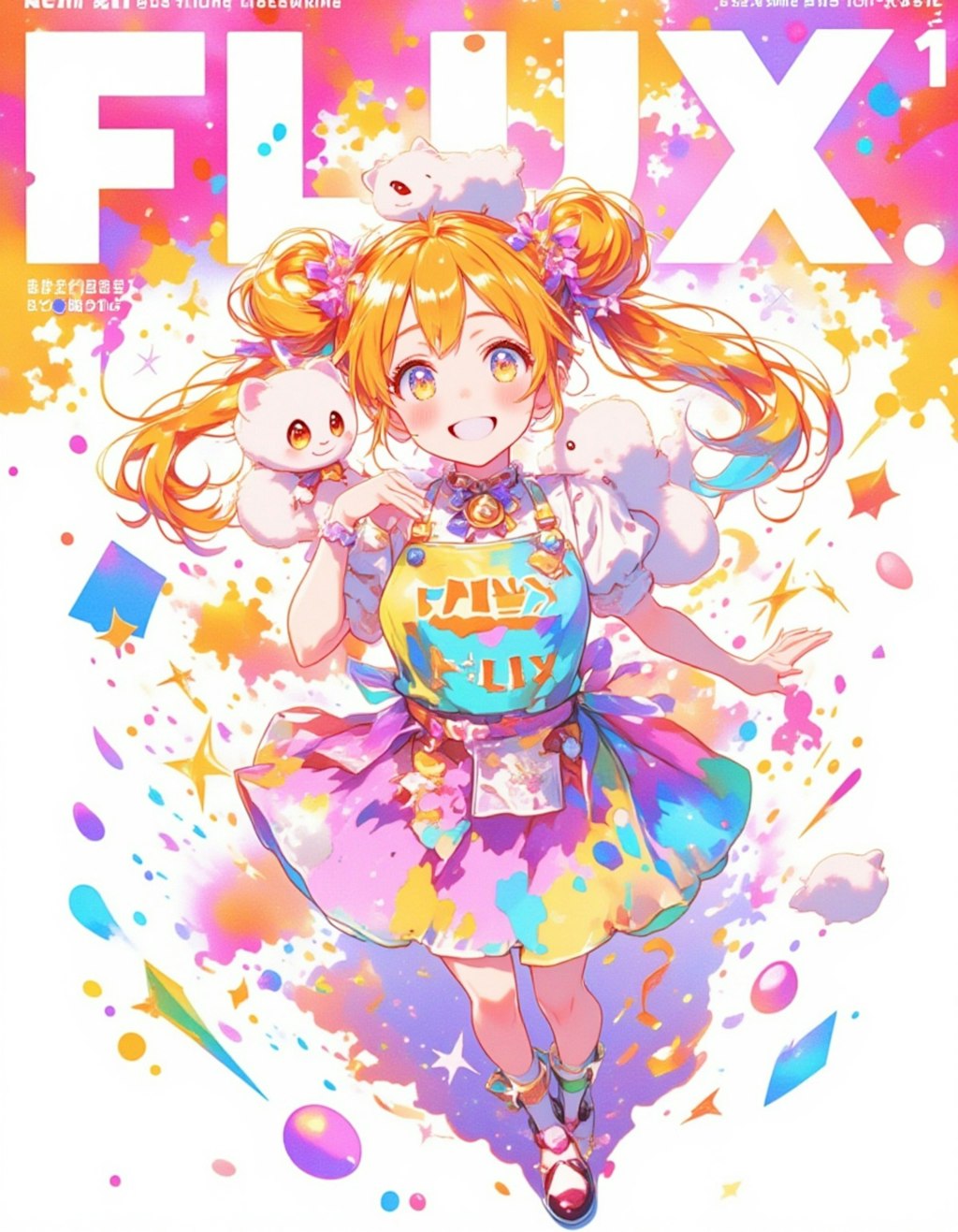 10歳の魔法少女FLUXとフェレットの相棒が彩る、FLUX特別表紙イラスト