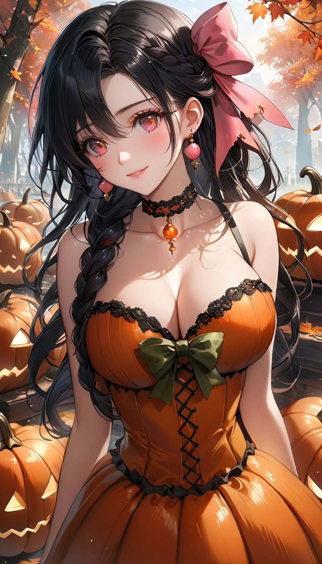 パンプキンドレス　黒髪ハロウィンバージョン