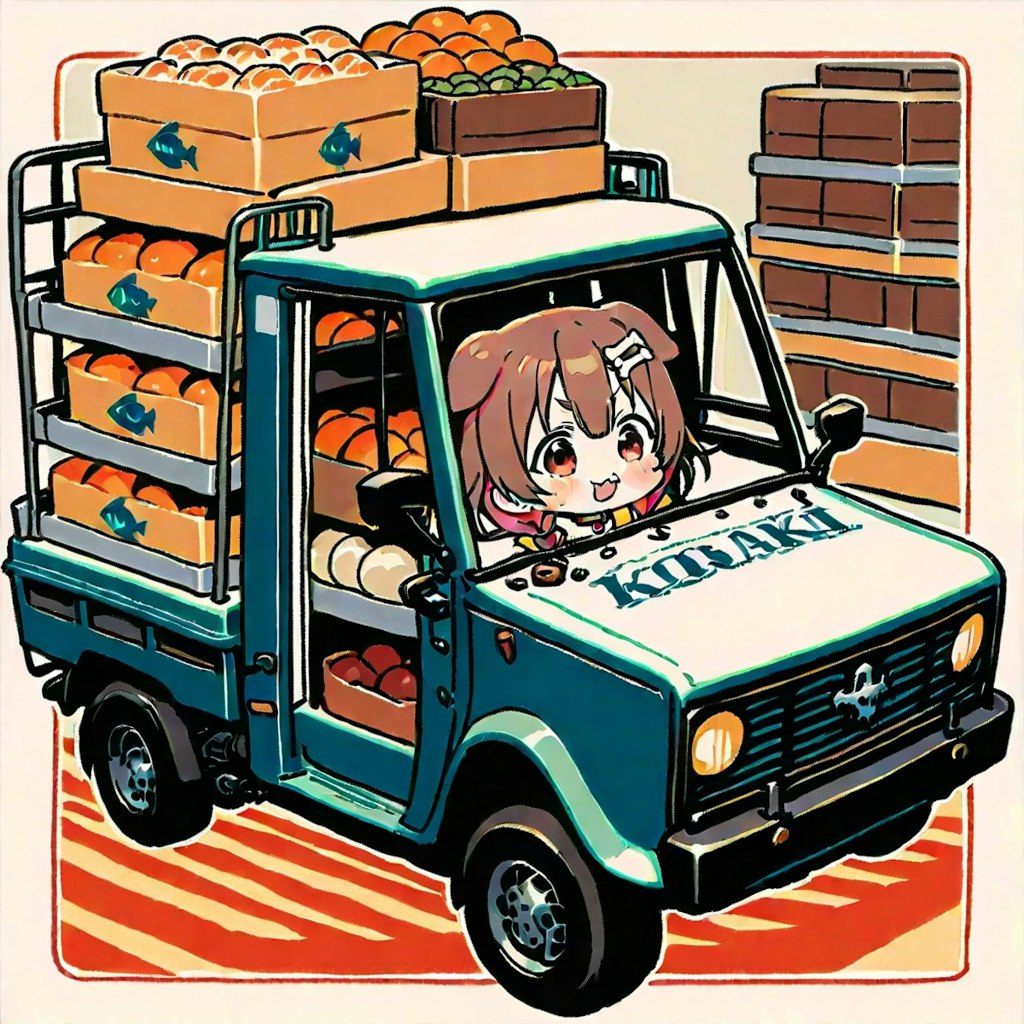 卸売市場で大量に買い付けるころさん