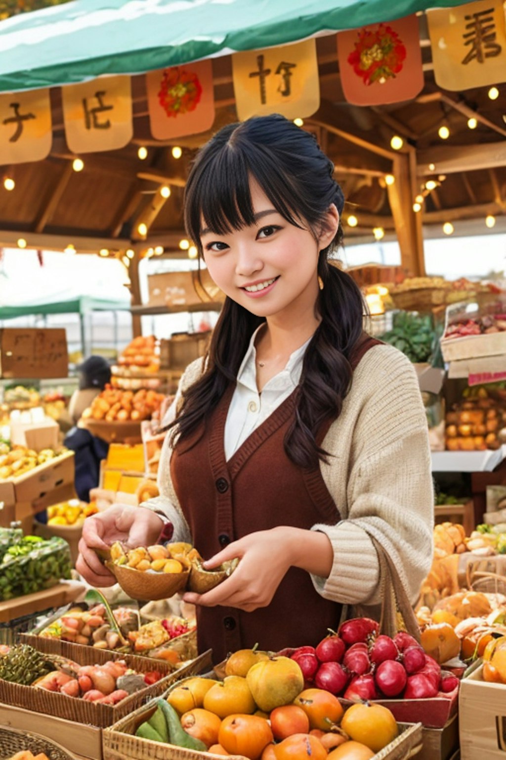 市場の看板娘たち　Market signboard girls