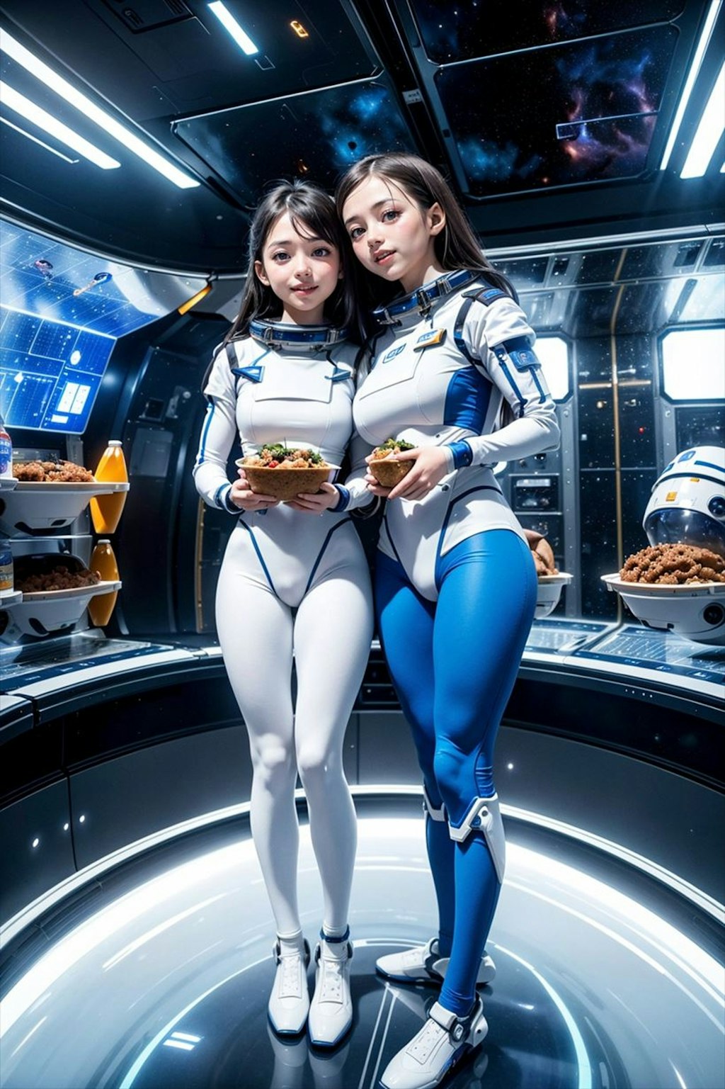 宇宙船の食事タイム