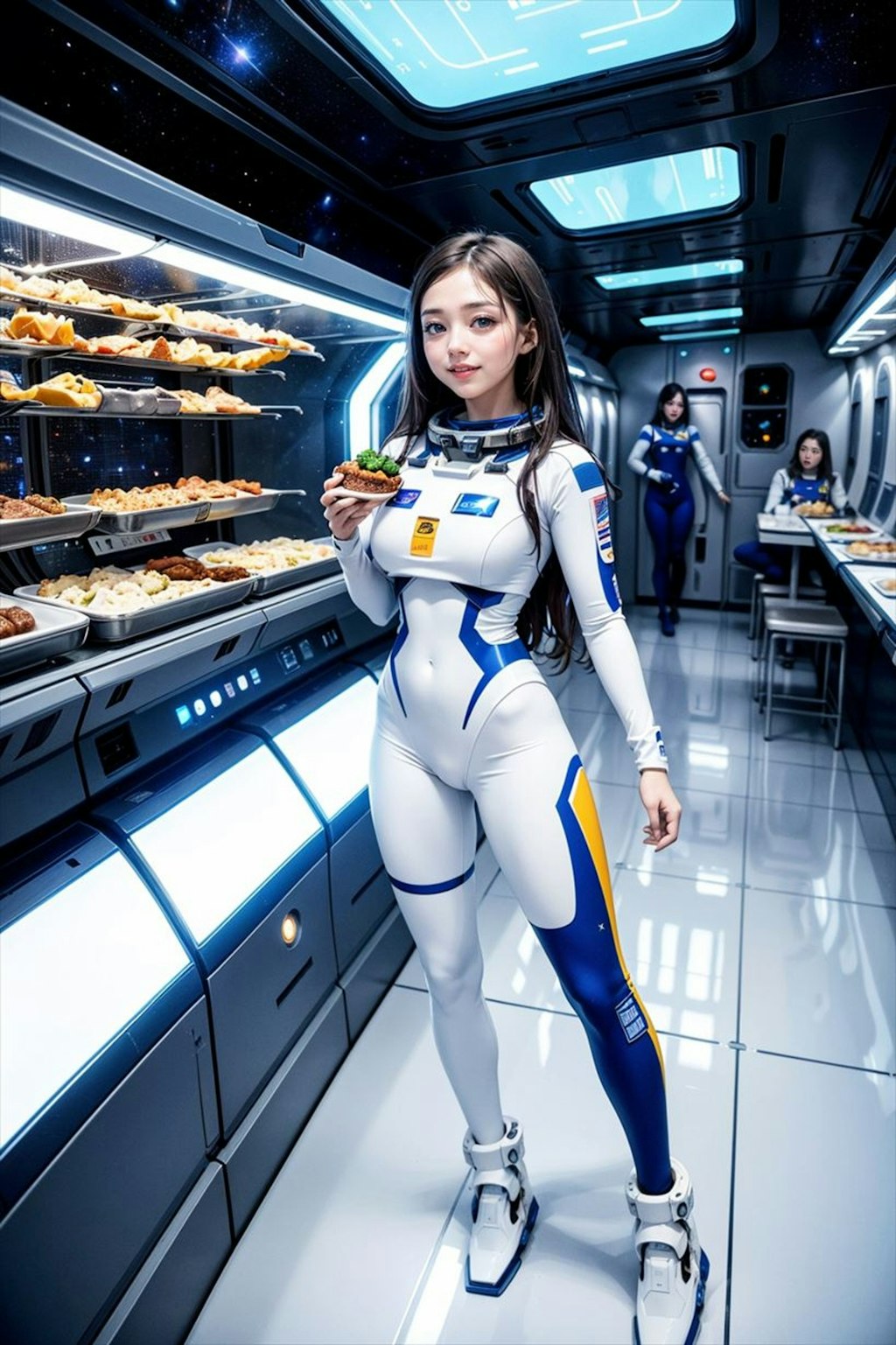 宇宙船の食事タイム