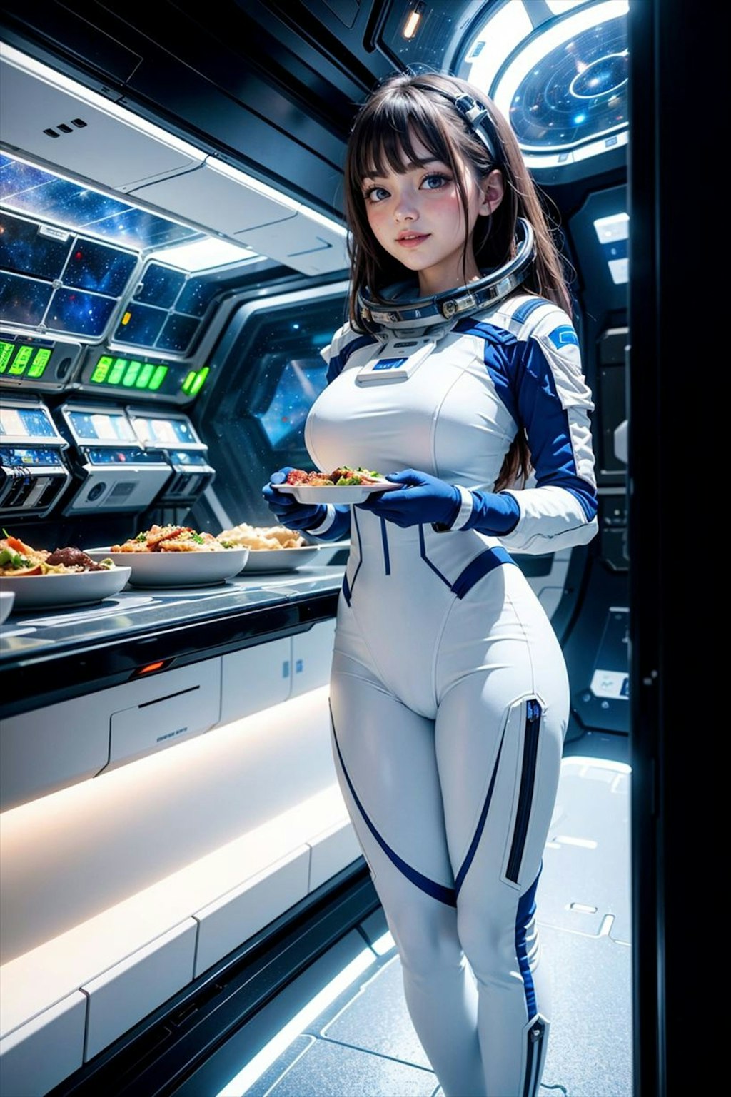 宇宙船の食事タイム