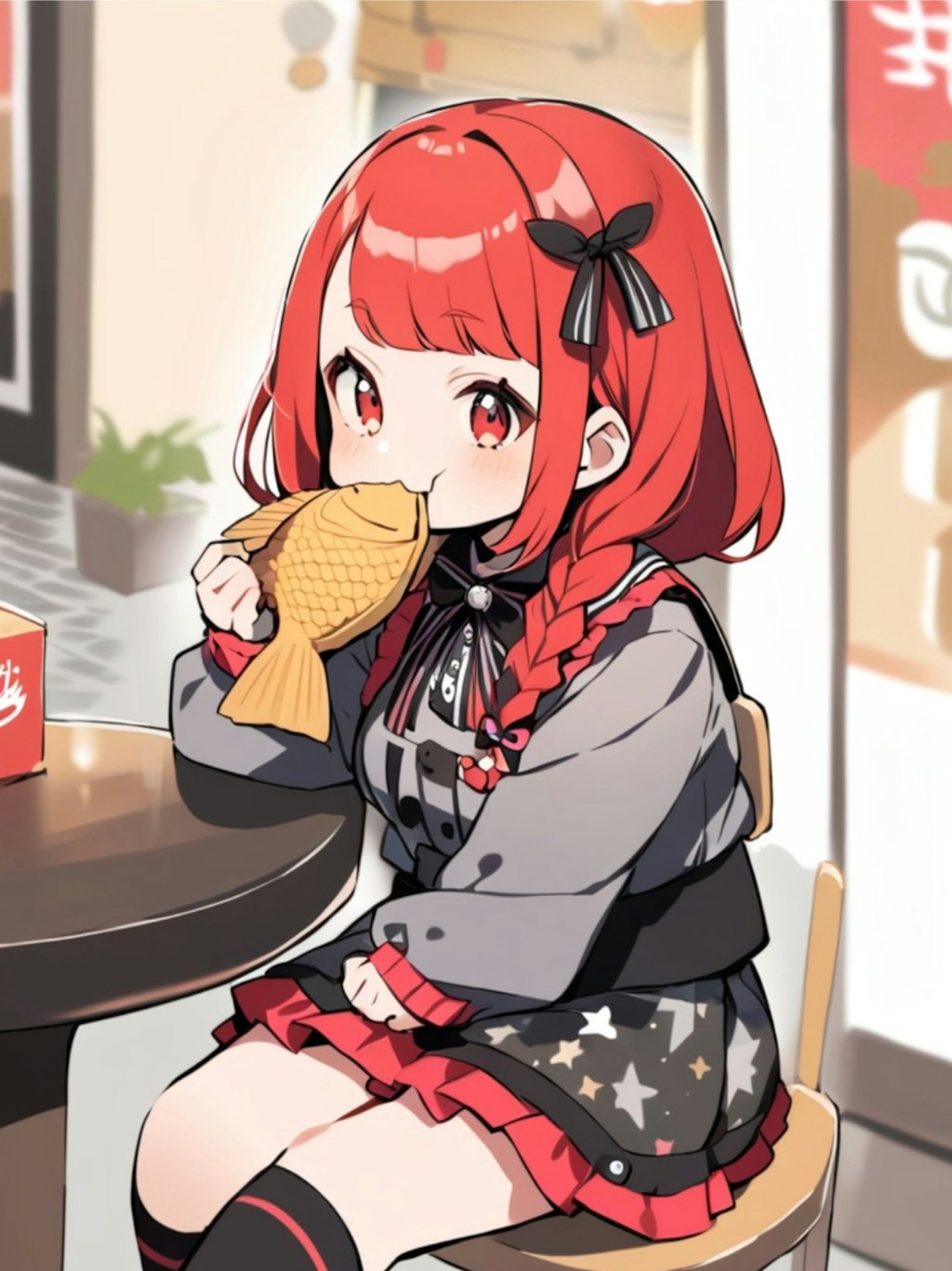 たい焼き好きの赤髪ちゃん