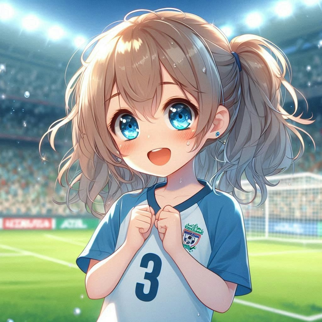 サッカーを楽しんでいる小さな女の子