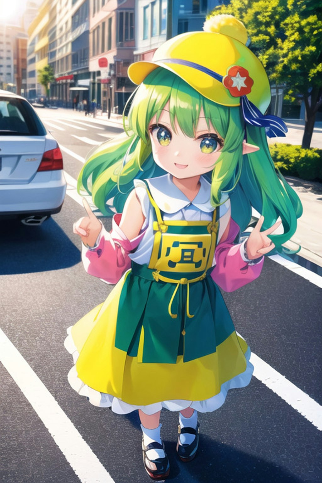 横断歩道渡ってる女の子