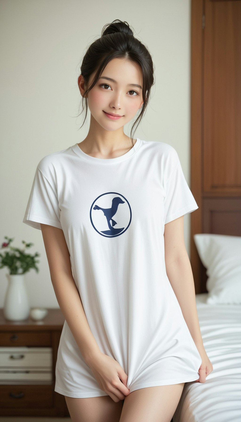 Tシャツ姿のみなも