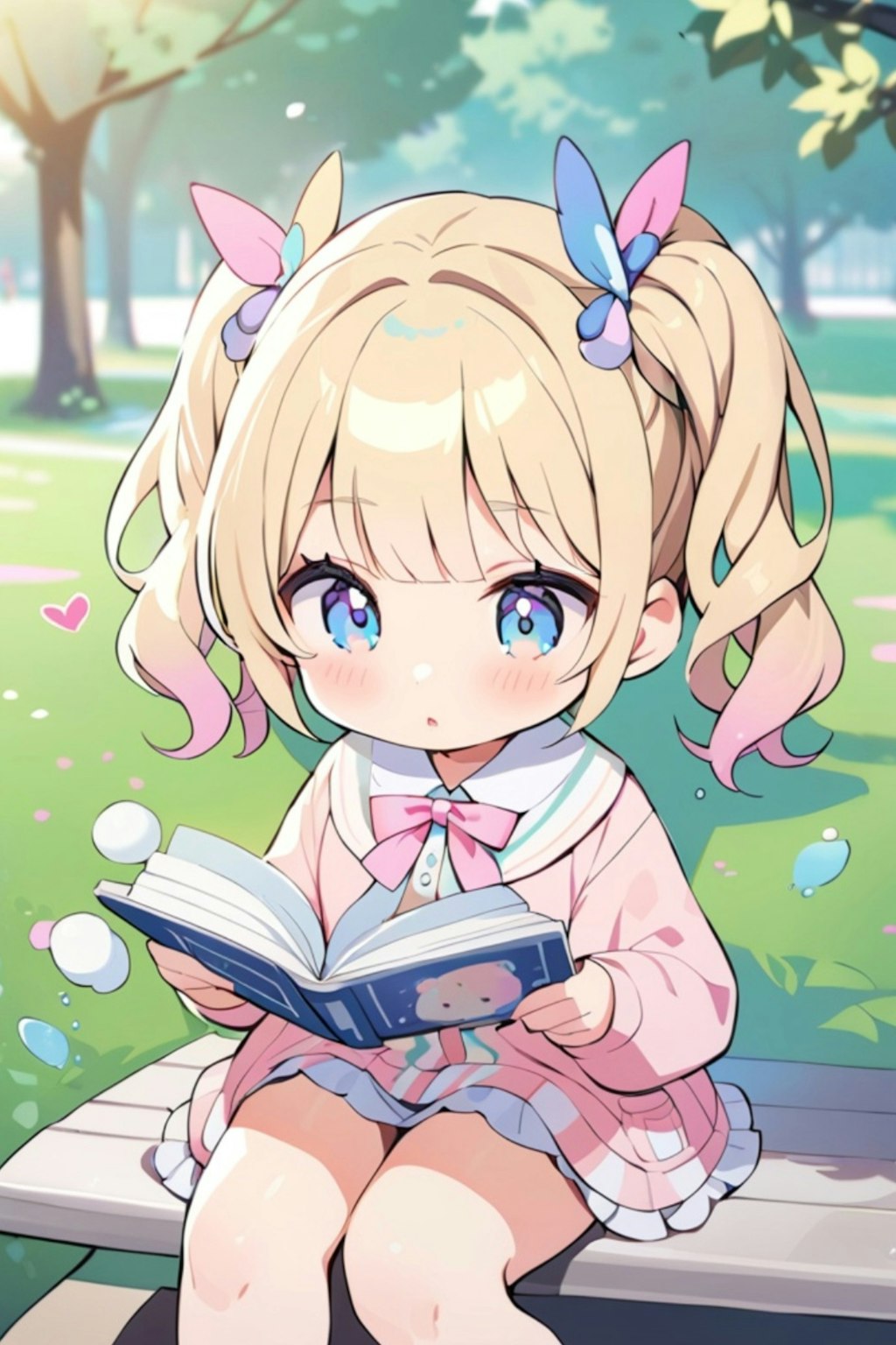 読書する金髪ちゃん