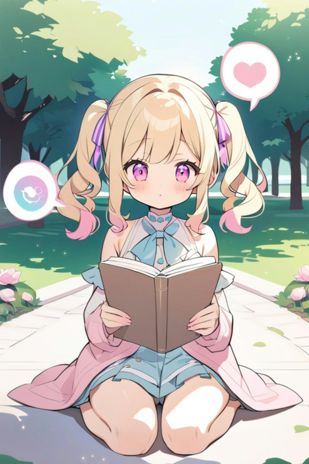 読書する金髪ちゃん