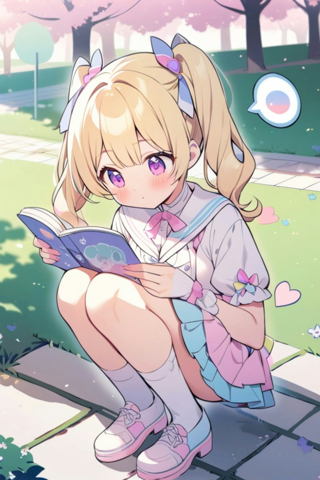 読書する金髪ちゃん