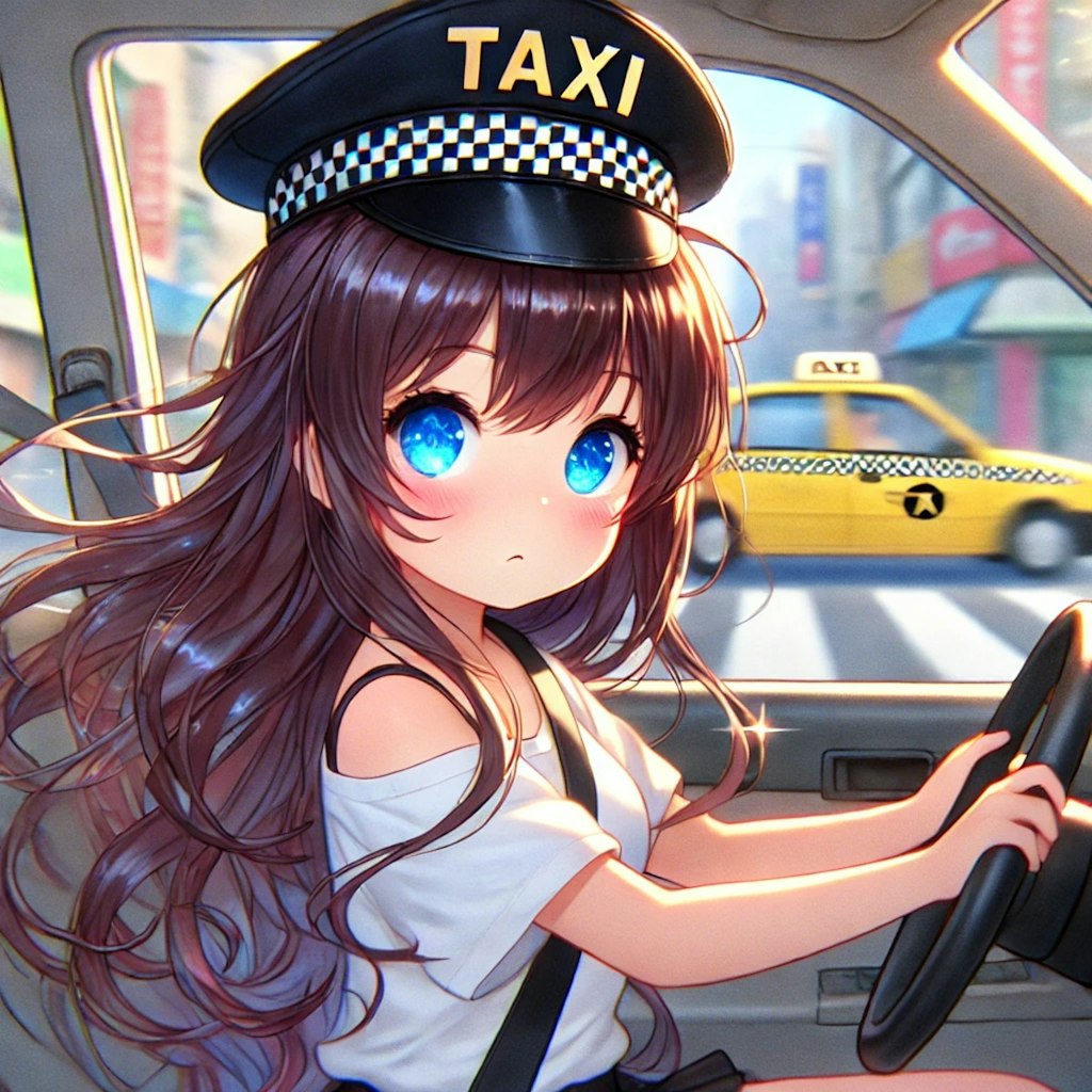 タクシー運転手の小さな女の子