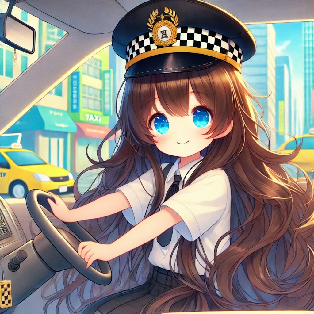 タクシー運転手の小さな女の子