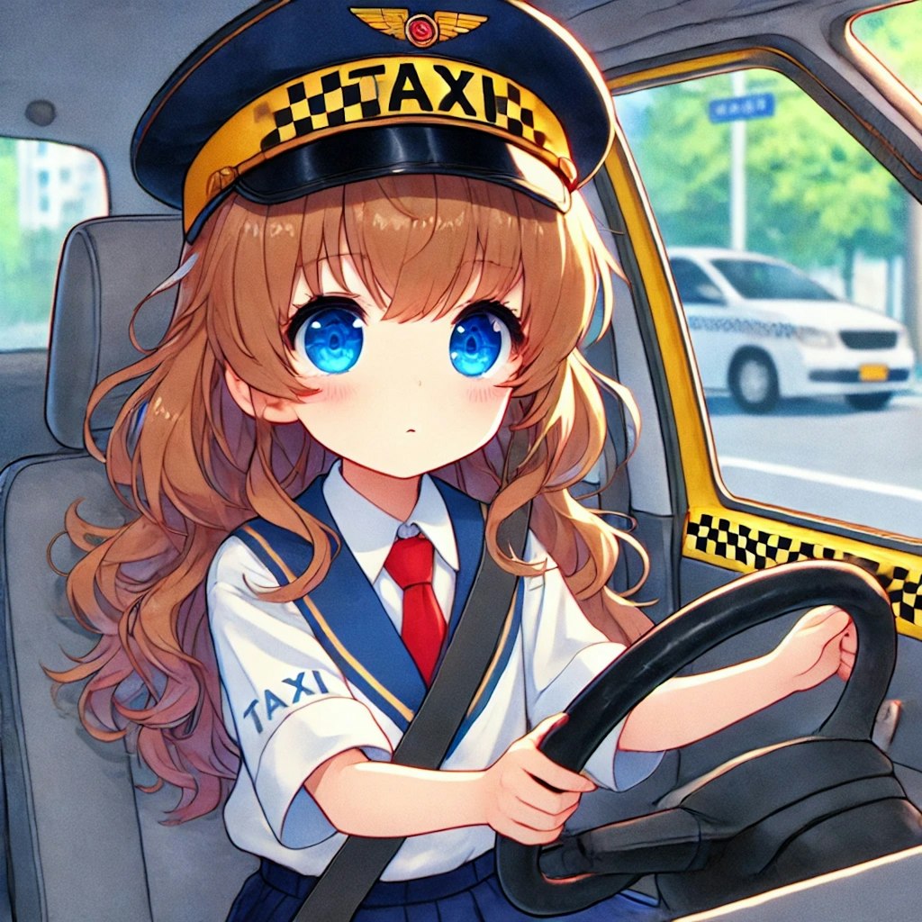 タクシー運転手の小さな女の子