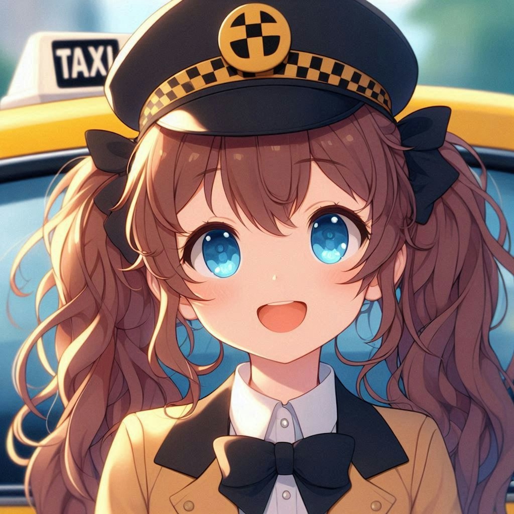 タクシー運転手の小さな女の子