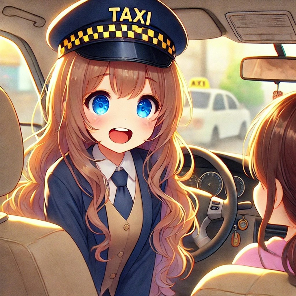 タクシー運転手の小さな女の子