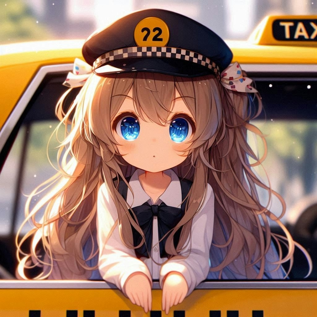 タクシー運転手の小さな女の子