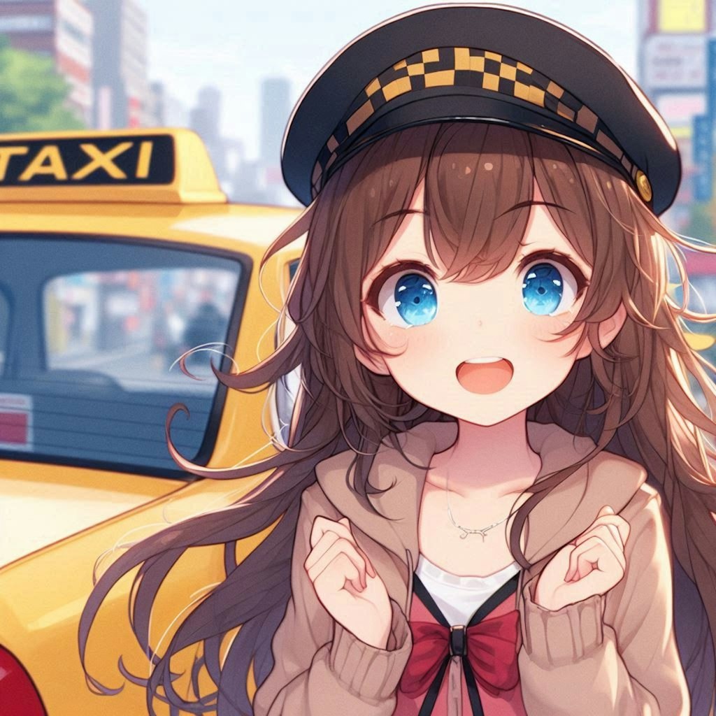 タクシー運転手の小さな女の子