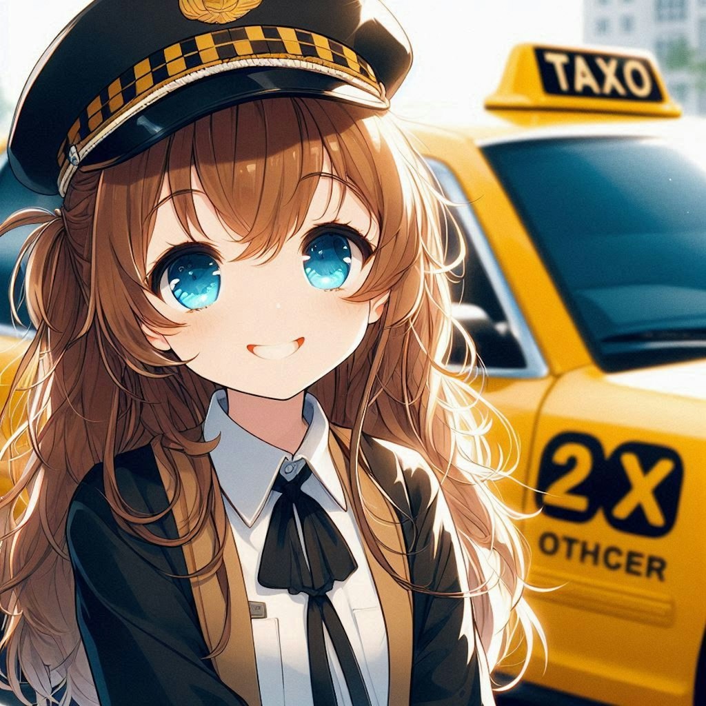 タクシー運転手の小さな女の子