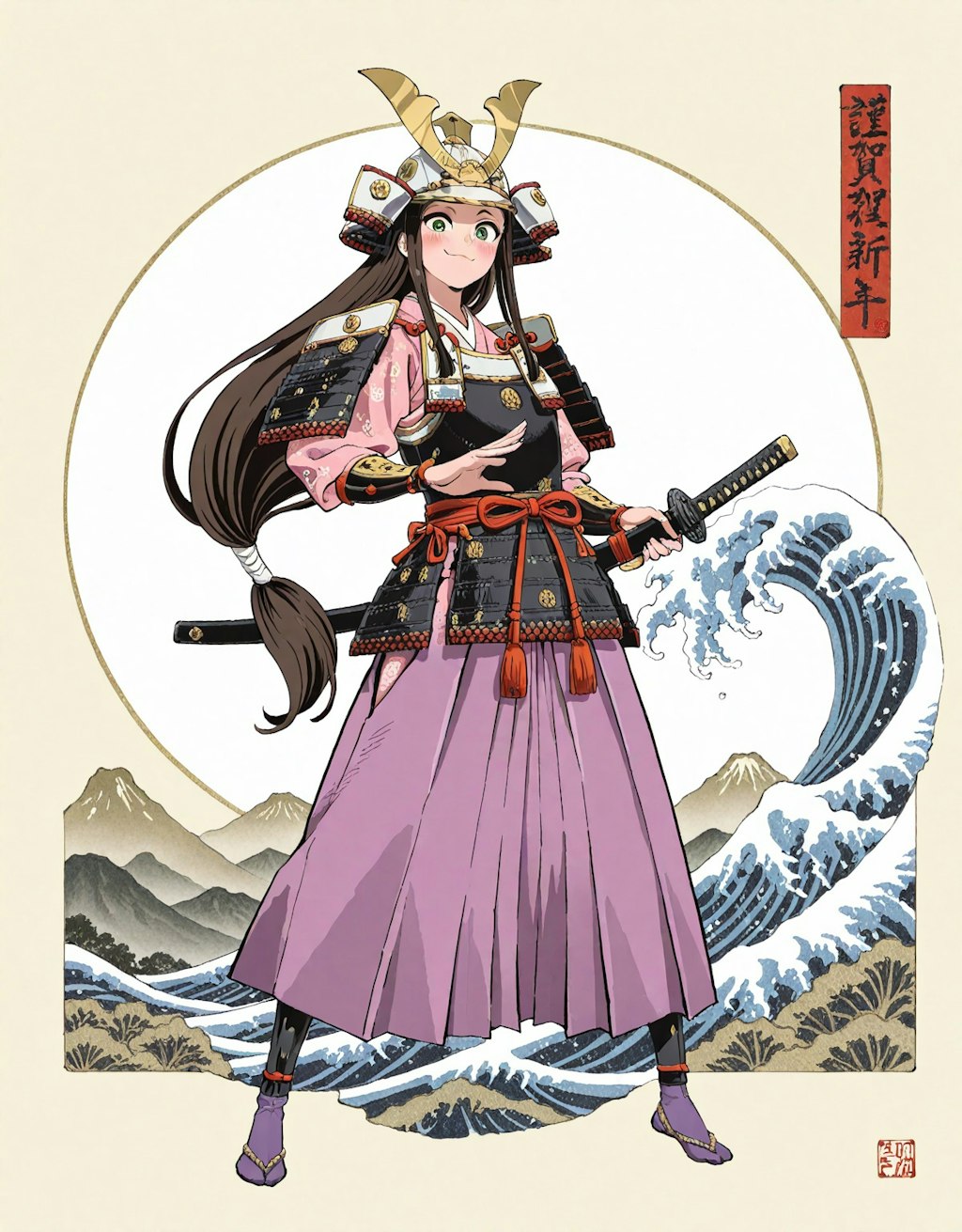 武者絵　兎佐美々駿河守定行（むしゃえ　うさみみするがのかみさだゆき）