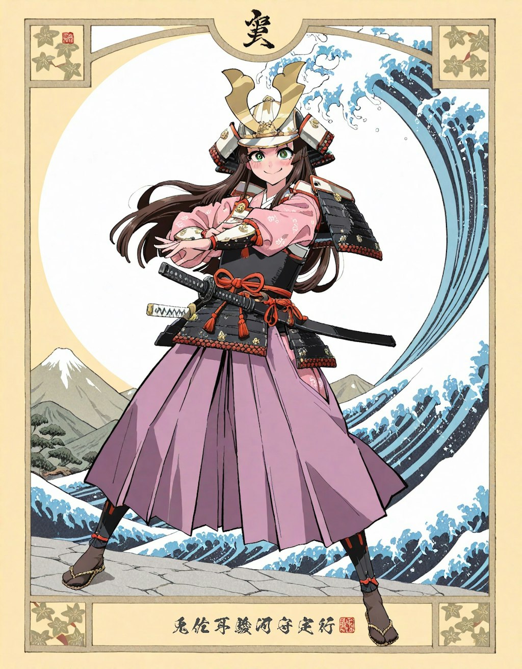 武者絵　兎佐美々駿河守定行（むしゃえ　うさみみするがのかみさだゆき）